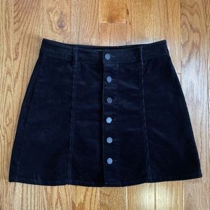 Black Label C'est Toi Corduroy Button-Up Mini Skirt